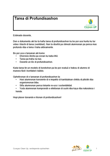 tarea di profundisashon